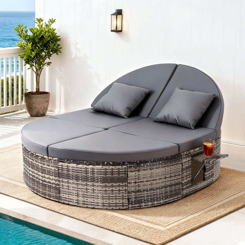 Gardeon Outdoor Day Bed Sun Lounge Setting Wicker Lounger Patio Furniture w