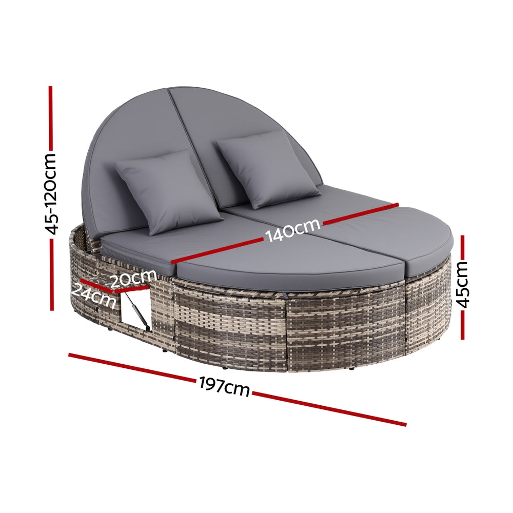 Gardeon Outdoor Day Bed Sun Lounge Setting Wicker Lounger Patio Furniture w