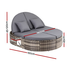 Gardeon Outdoor Day Bed Sun Lounge Setting Wicker Lounger Patio Furniture w
