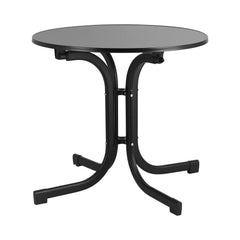 Gardeon Outdoor Side Table 80cm Folding Steel Round Bistro Desk Cafe Patio