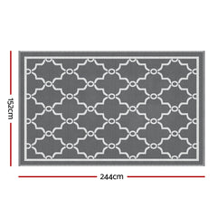 Gardeon Outdoor Rugs 152x244cm Large Carpet Reversible Area Mat PP Dual-Sided Patio Rug Maroc