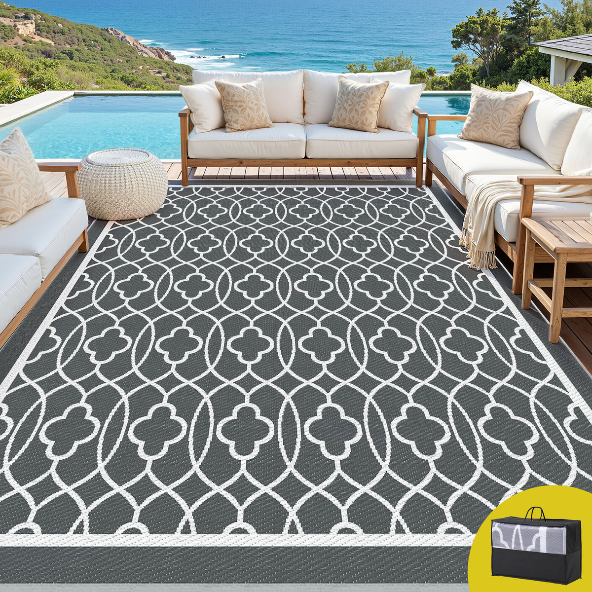 Gardeon Outdoor Rugs 274x366cm Large Carpet Reversible Free Delivery