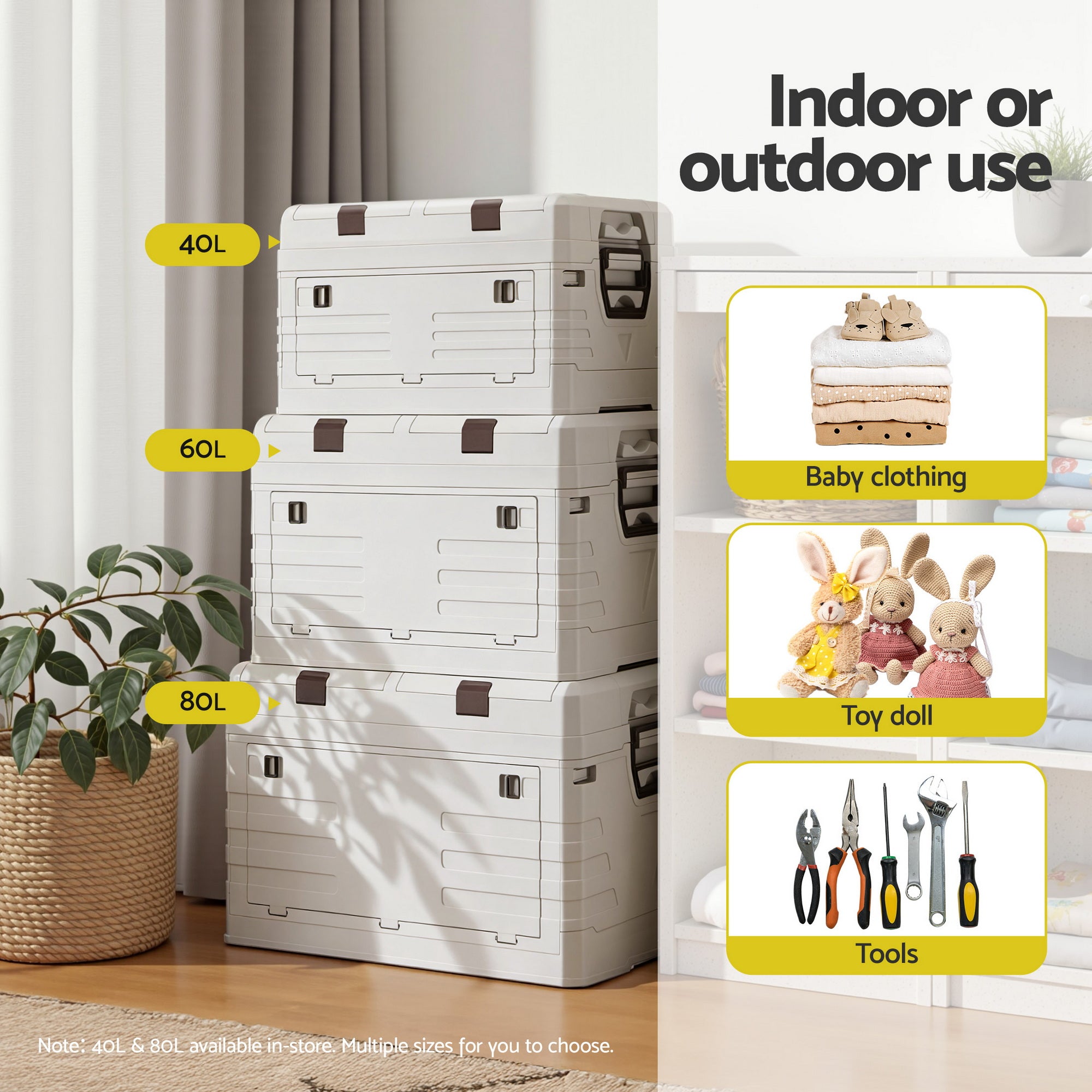 Gardeon 60L Outdoor Storage Box Foldable Camping Free Delivery