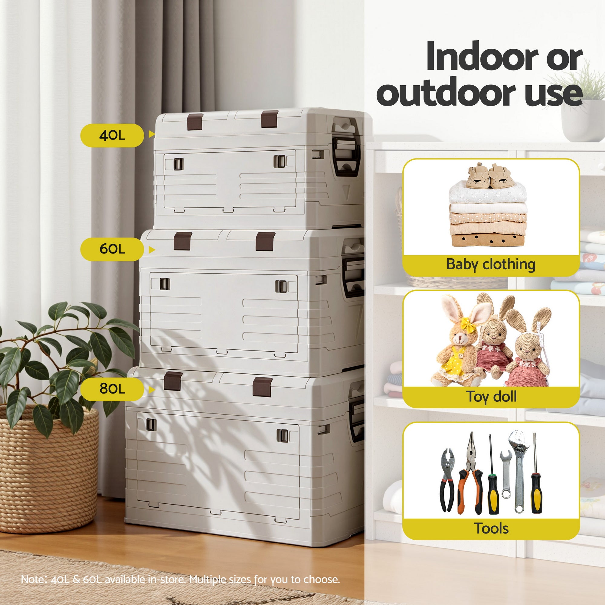 Gardeon 80L Outdoor Storage Box Foldable Camping Free Delivery
