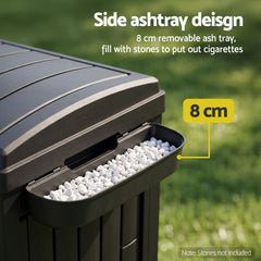 Gardeon Outdoor Trash Cans Dual Compartment Trash Can 220L Black
