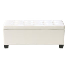 Artiss Storage Ottoman Blanket Box 97cm Leather White