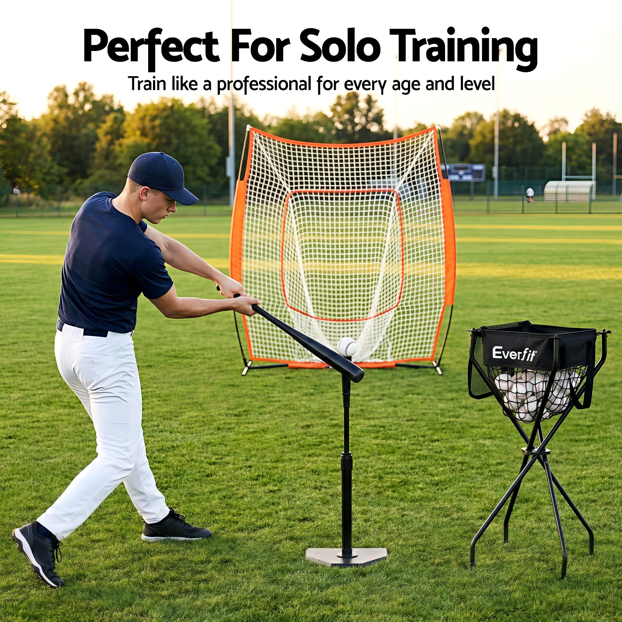 Everfit Portable Ball Cart Foldable Pickleball Tennis Free Delivery