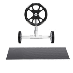 Aqua Buddy Pool Cover 600 Micron 10x4m w/ Roller 5.55m Swimming Pools Black Solar Blanket