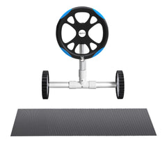 Aqua Buddy Pool Cover 600 Micron 10x4m w/ Roller 5.55m Black Solar Blanket