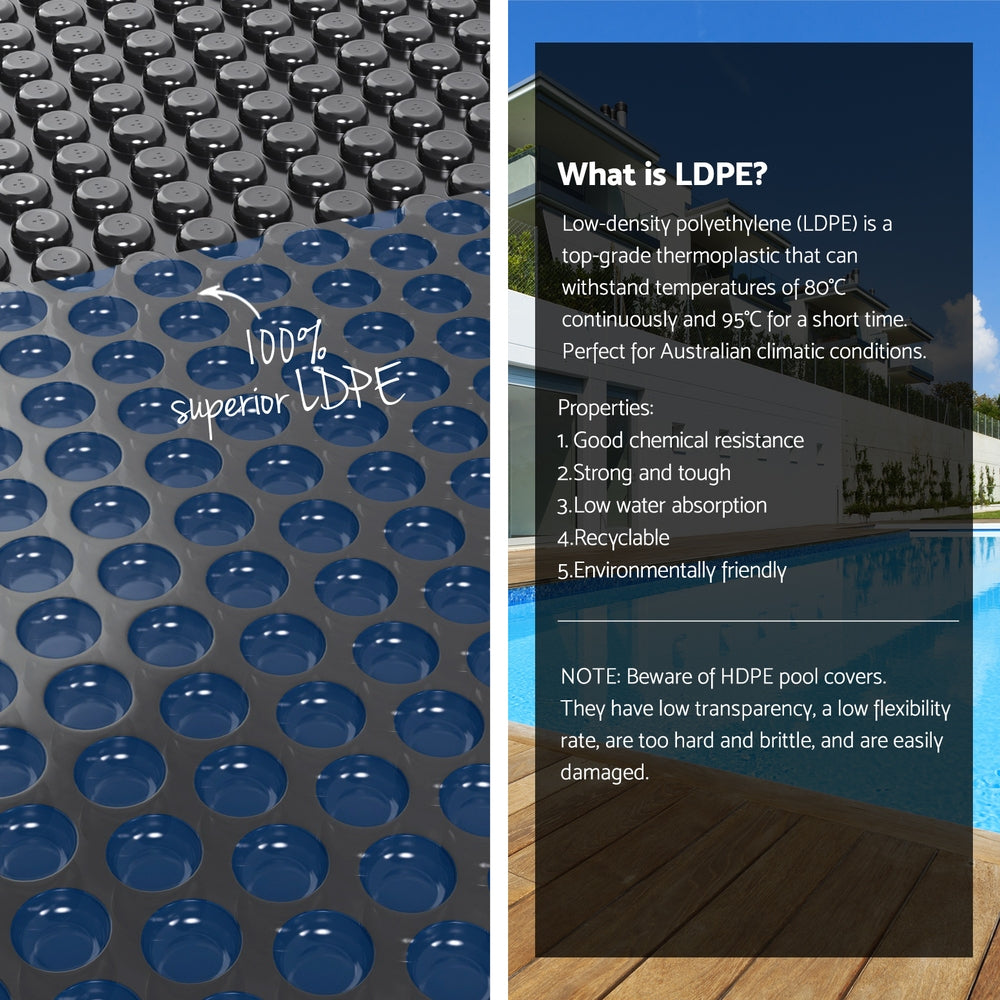Aqua Buddy Pool Cover 600 Micron 11x4.8m w/Roller 5.55m Swimming Pools Black Solar Blanket