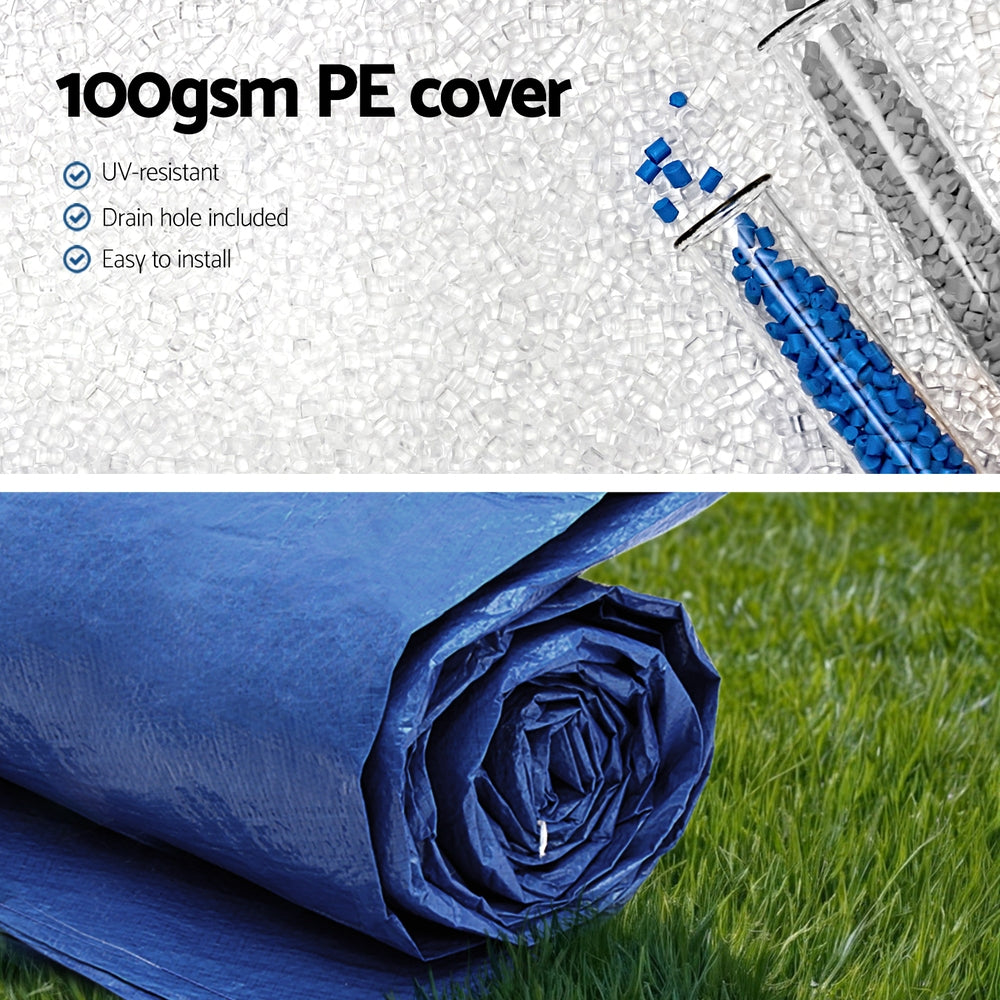 Aqua Buddy Pool Cover Fit 2.44m Round Above-ground Ring Swimming Pool Blanket