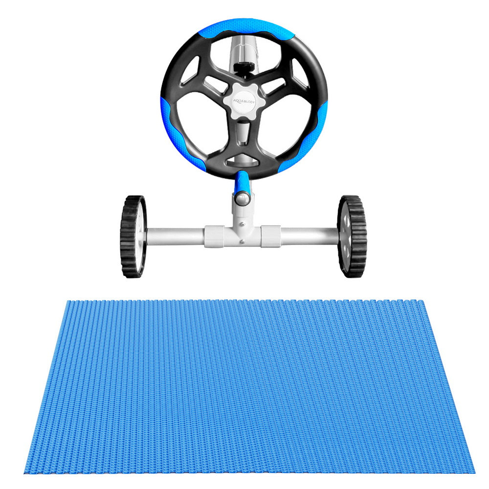 Aqua Buddy Pool Cover 600 Micron 6.5x3m w/ Roller 5.55m Swimming Pools Solar