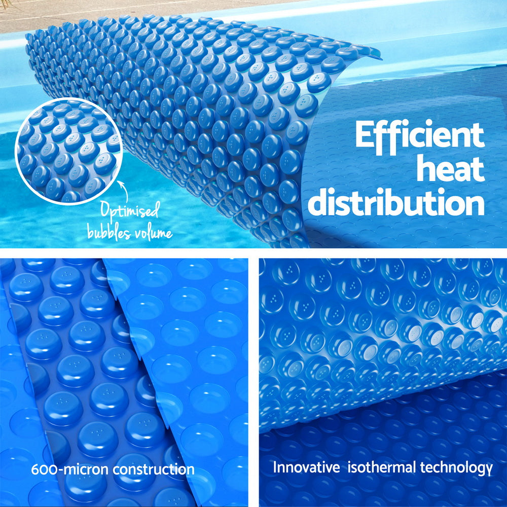Aqua Buddy Pool Cover 600 Micron 6.5x3m w/ Roller 5.55m Swimming Pools Solar
