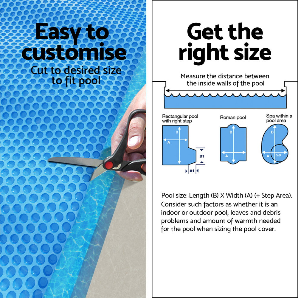 Aqua Buddy Pool Cover 600 Micron Bubble Heat Solar Blanket Blue Silver 8x4.2m