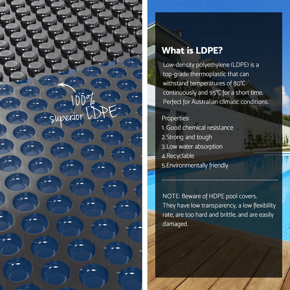 Aqua Buddy Pool Cover 600 Micron 8.5x4.2m w/ Blue Roller 5.55m Black Solar