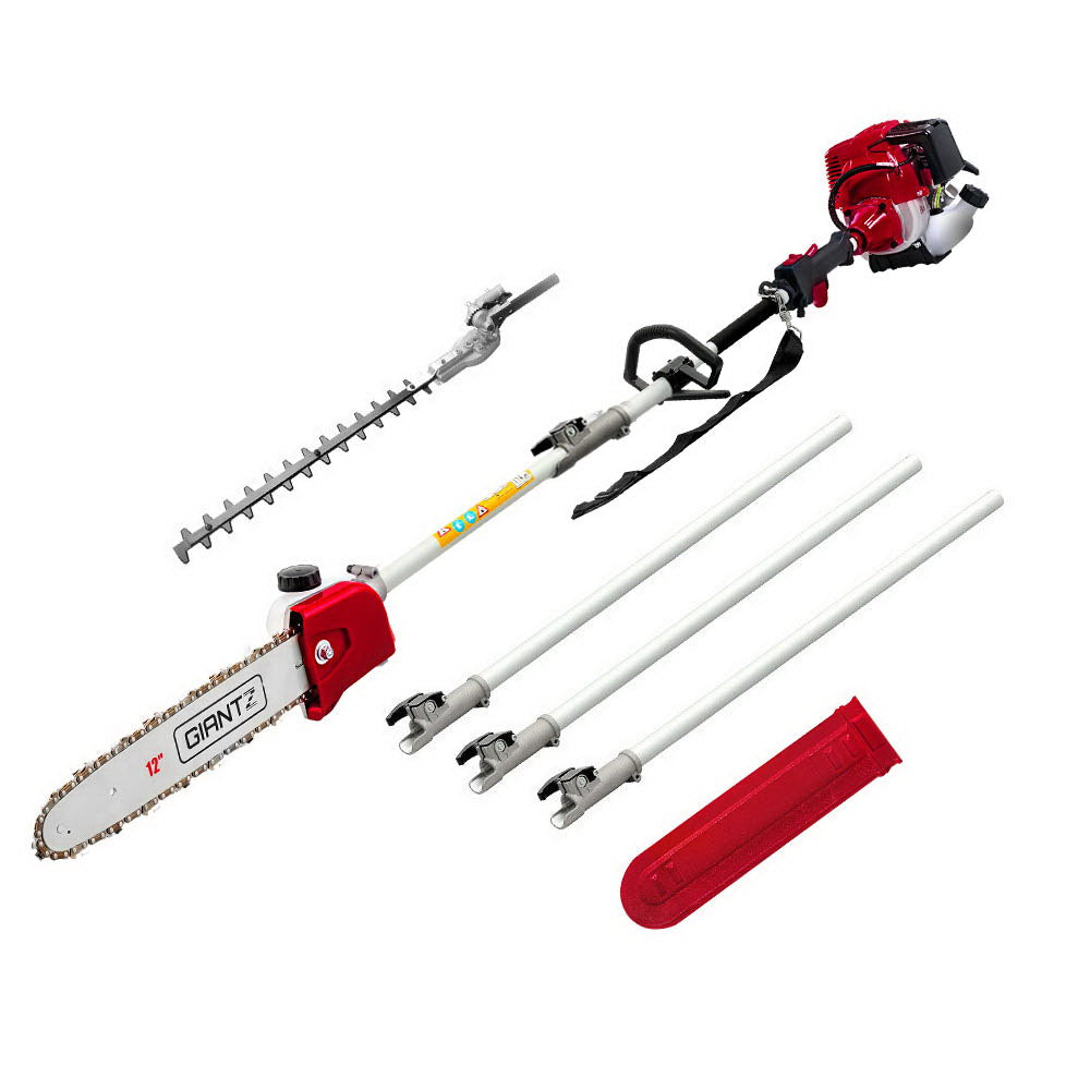 Giantz 31cc Pole Chainsaw 4 Stroke Petrol Tree Pruner Saw 12 Inch Bar Long Reach