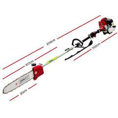 Giantz Pole Chainsaw 2 Stroke Petrol Tree Pruner Long Reach Saw 12 Inch Bar 2 In