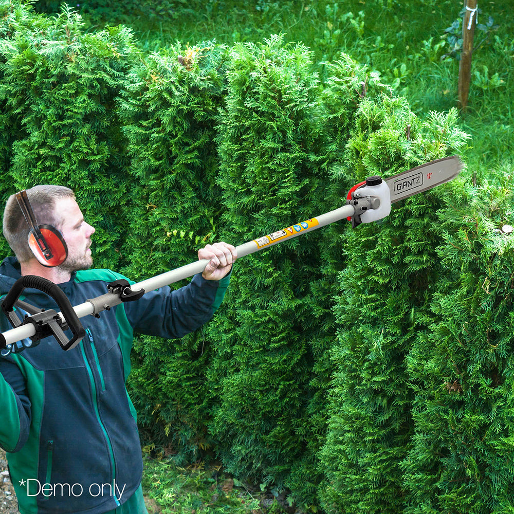 Giantz Pole Chainsaw 2 Stroke Petrol Tree Pruner Long Reach Saw 12 Inch Bar 2 In