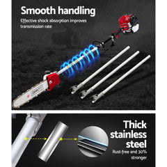 Giantz Pole Chainsaw 2 Stroke Petrol Hedge Trimmer Tree Pruner 9 In 1