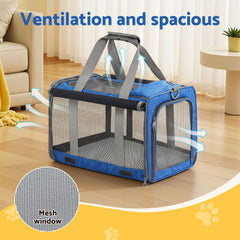 i.Pet Pet Carrier Bag Foldable Dog Cat Durable Crate Travel Cage Portable Car