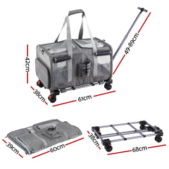i.Pet Pet Carrier Swivel Wheels Foldable Cat Free Delivery