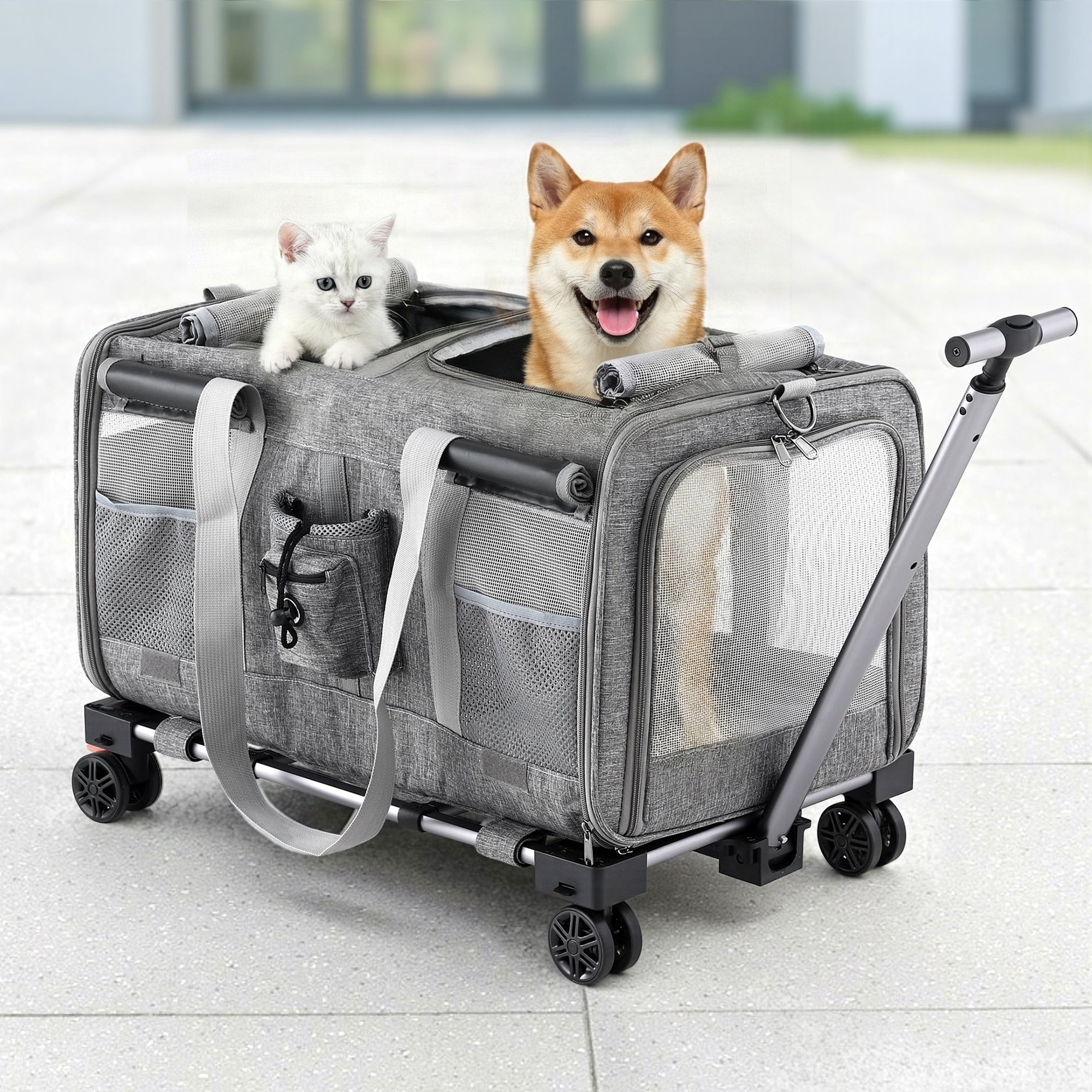 i.Pet Pet Carrier Swivel Wheels Foldable Cat Free Delivery