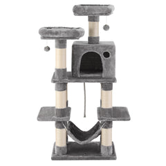 i.Pet Cat Tree 145cm Tower Scratching Post Trees Scratcher Condo House Light Grey