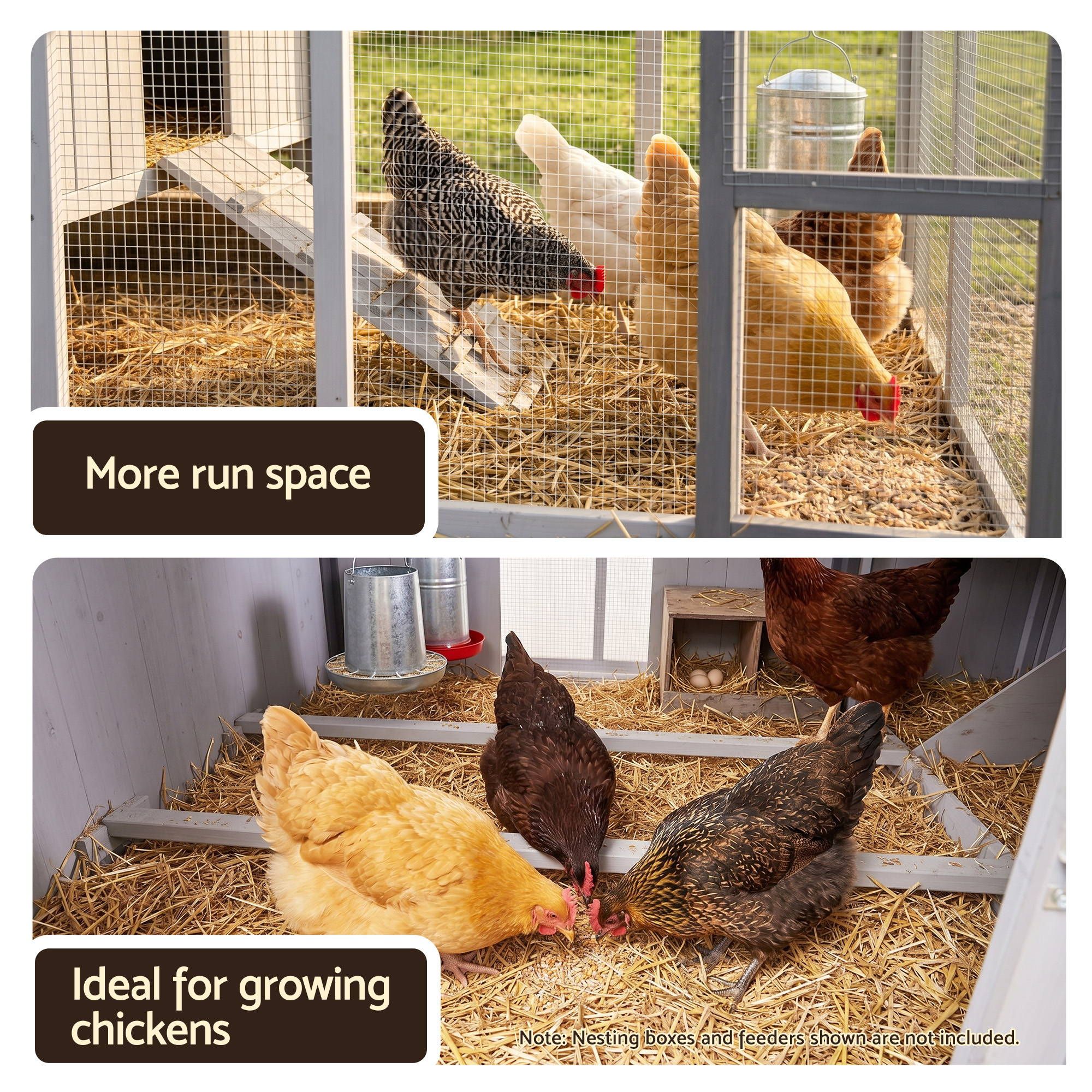 i.Pet Chicken Coop 219cm Rabbit Hutch Poultry Cage Outdoor Enclosure Wood