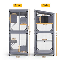 i.Pet Cat House Wooden 180cm Rabbit Hutch Pet Condo Small Dog Enclosure Cage