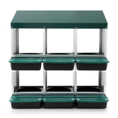 i.Pet Chicken Nesting Box Roll Away Metal Nesting Box Wall Mounted 6 Holes Green