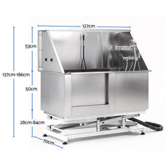 i.Pet Electric Pet Bath Tub Dog Grooming Stainless Steel Wash Station 127cm