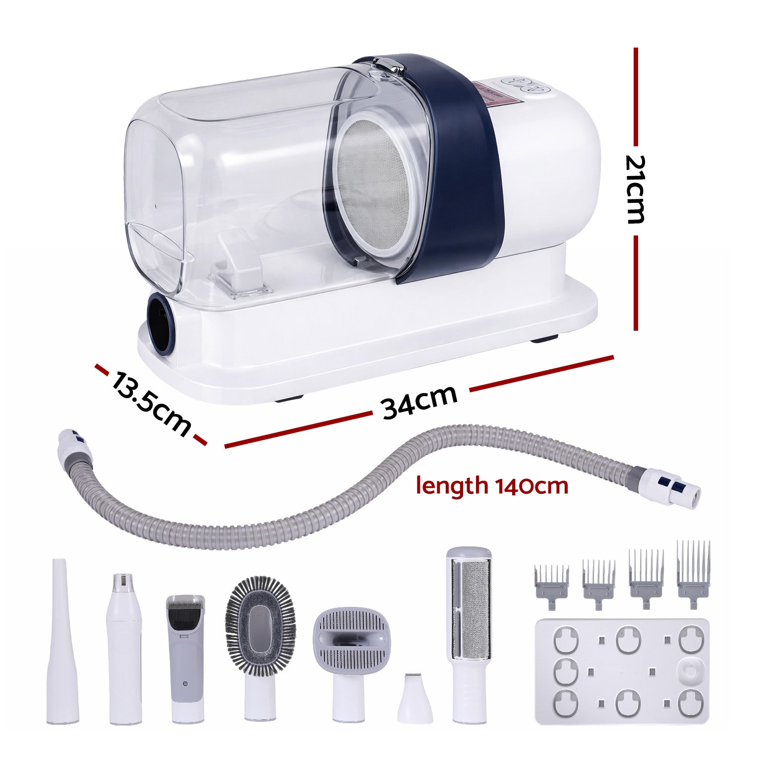 i.Pet Pet Grooming Kit Vacuum Dog Cat Hair Dryer Remover Clipper Brushes