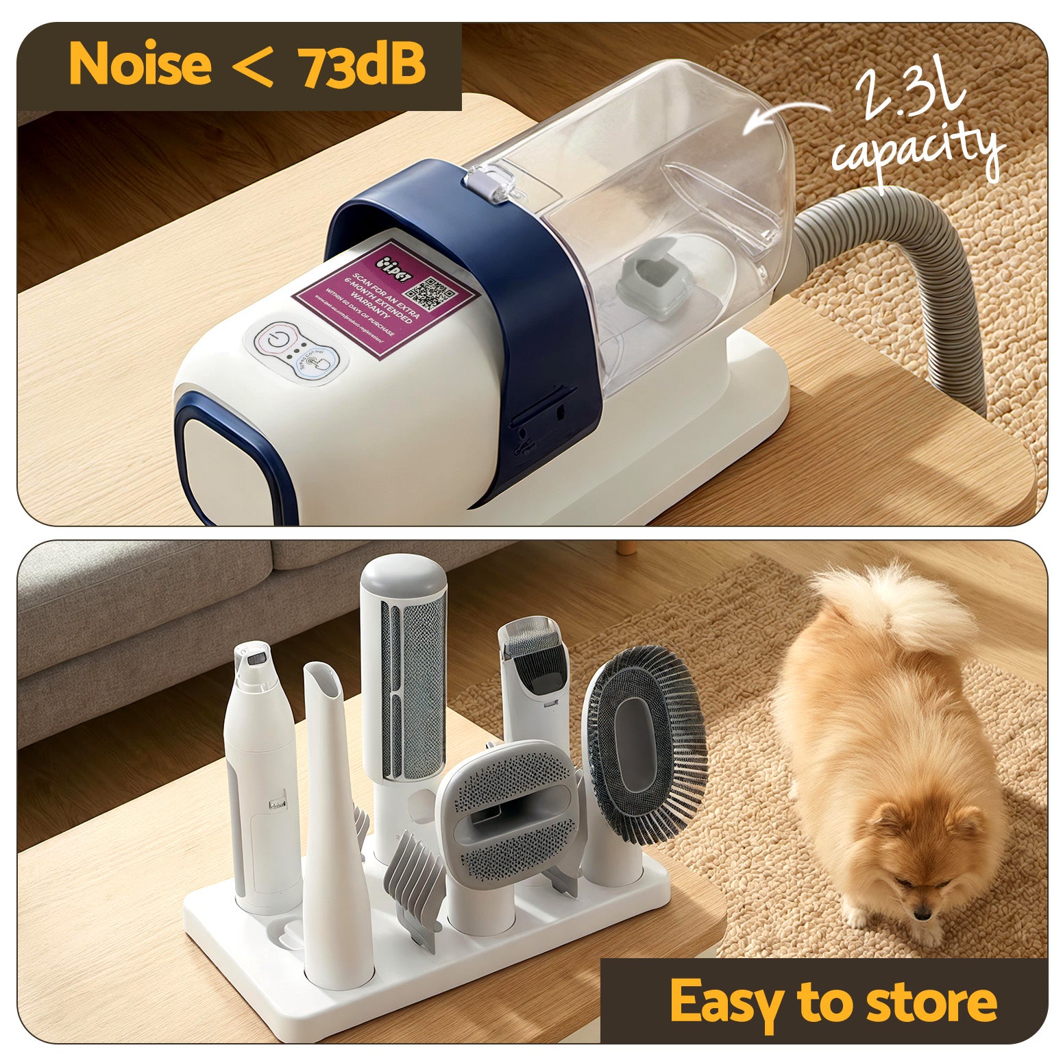 i.Pet Pet Grooming Kit Vacuum Dog Cat Hair Dryer Remover Clipper Brushes
