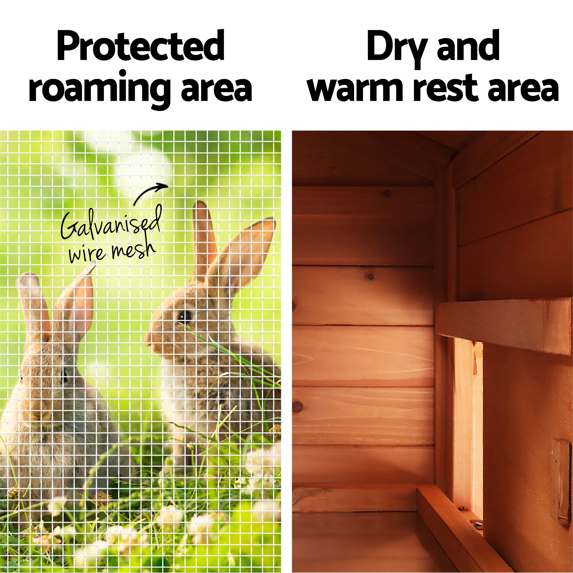 i.Pet Chicken Coop Rabbit Hutch 220cm x 44cm x 84cm Large Chicken Coop Run