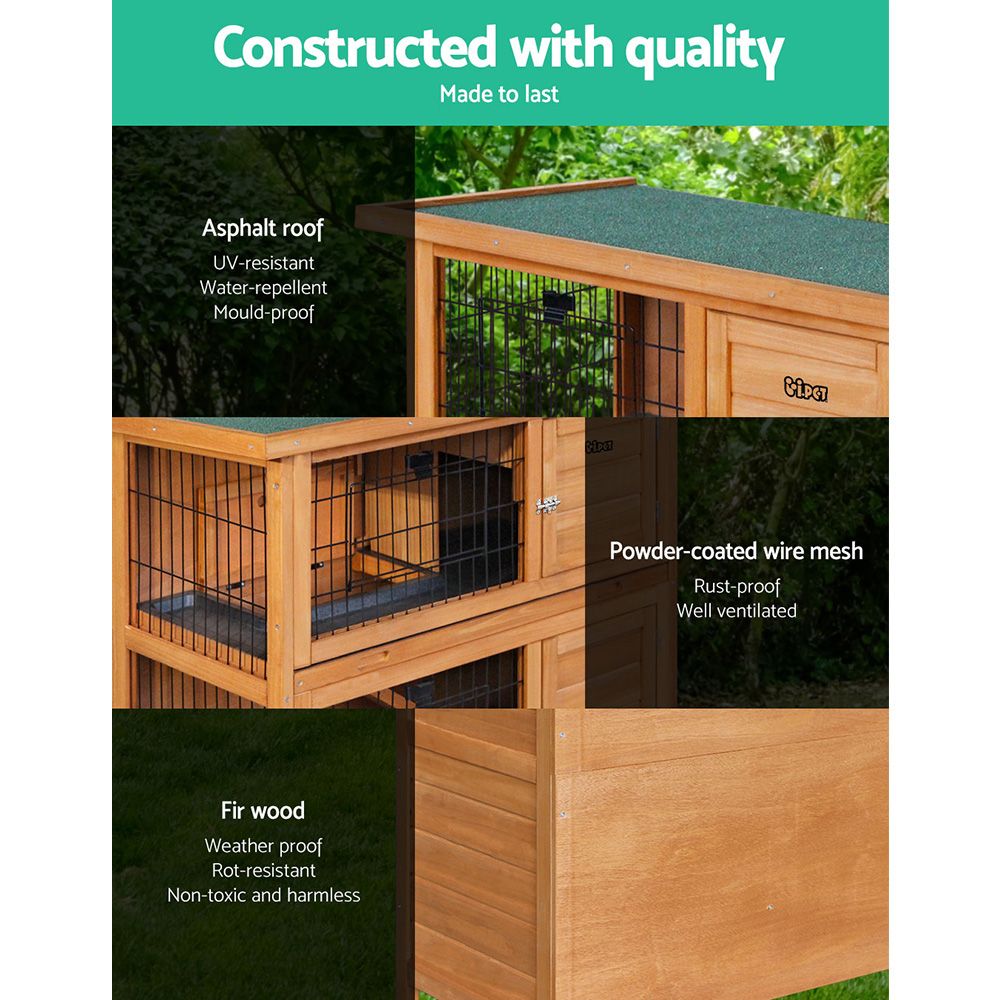 i.Pet Rabbit Hutch Chicken Coop 91.5cm x 45cm x 82cm Chicken Coop Large Wooden