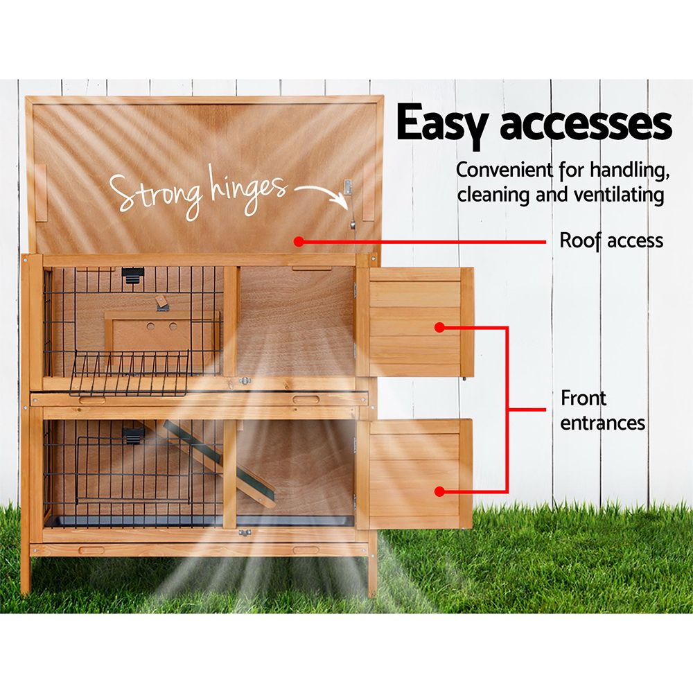 i.Pet Rabbit Hutch Chicken Coop 91.5cm x 45cm x 82cm Chicken Coop Large Wooden