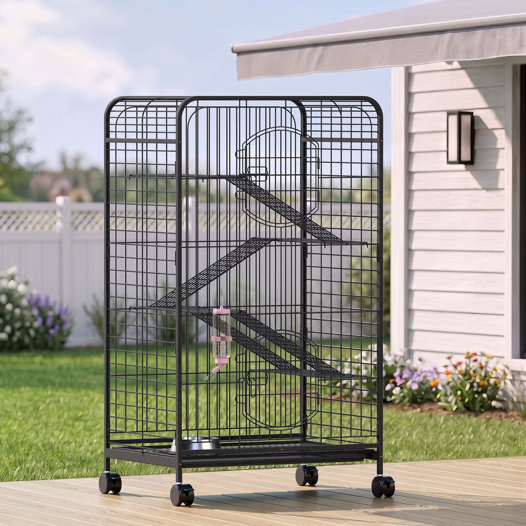 i.Pet Rabbit Cage Indoor Hutch Guinea Pig Bird Ferret Cat Hamster 110cm 4 Level