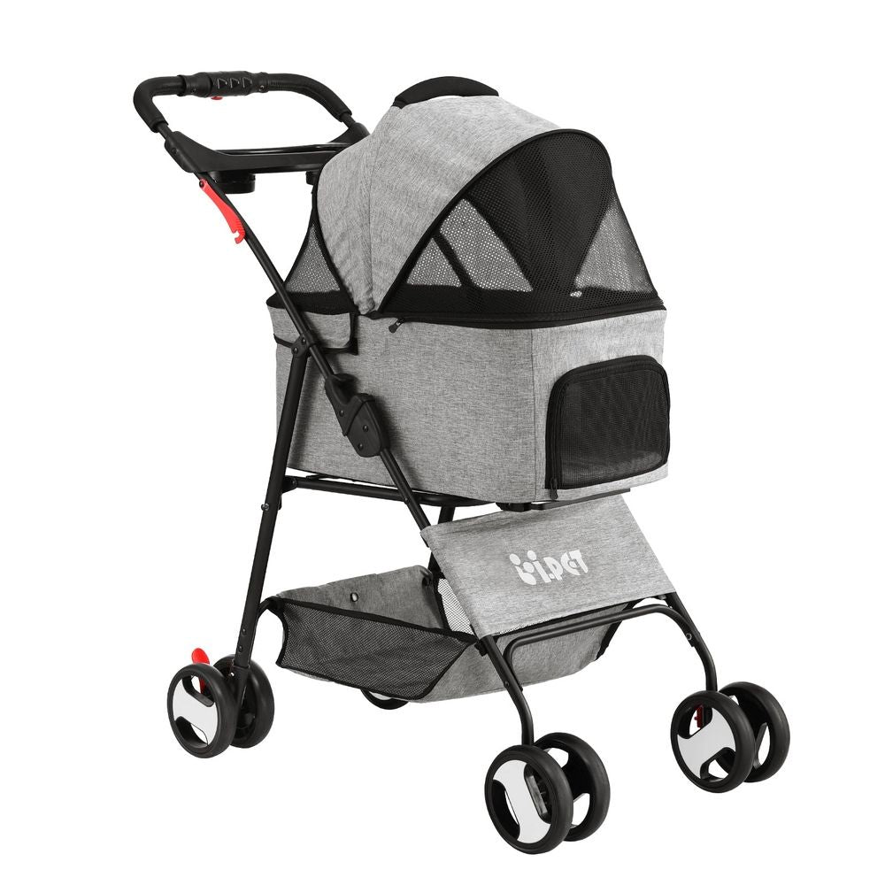 i.Pet Pet Stroller Dog Pram Cat Carrier Travel Large Pushchair Foldable 4 Wheels