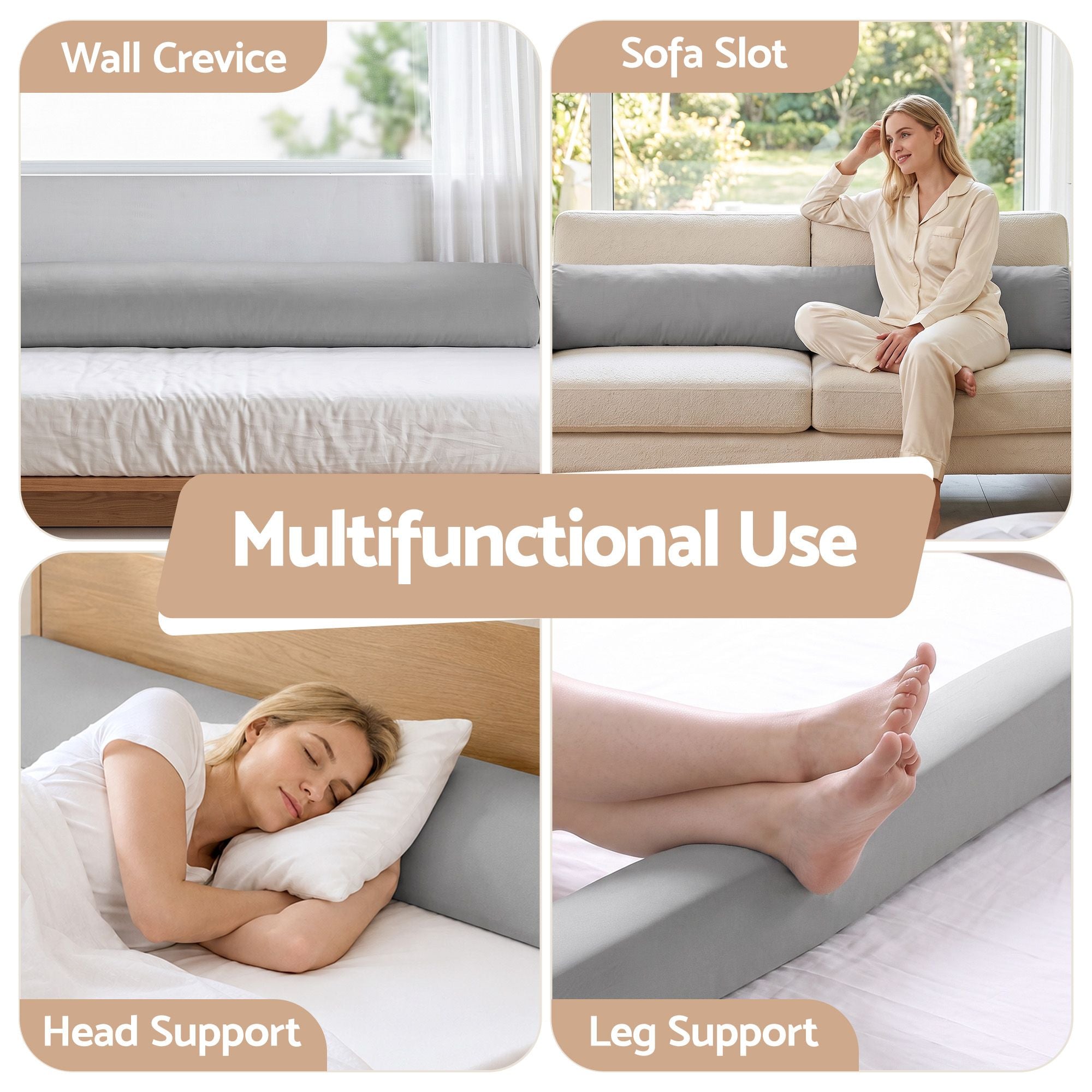 Giselle Double Bed Wedge Pillow For Headboard, Close Gap And Stop Pillows