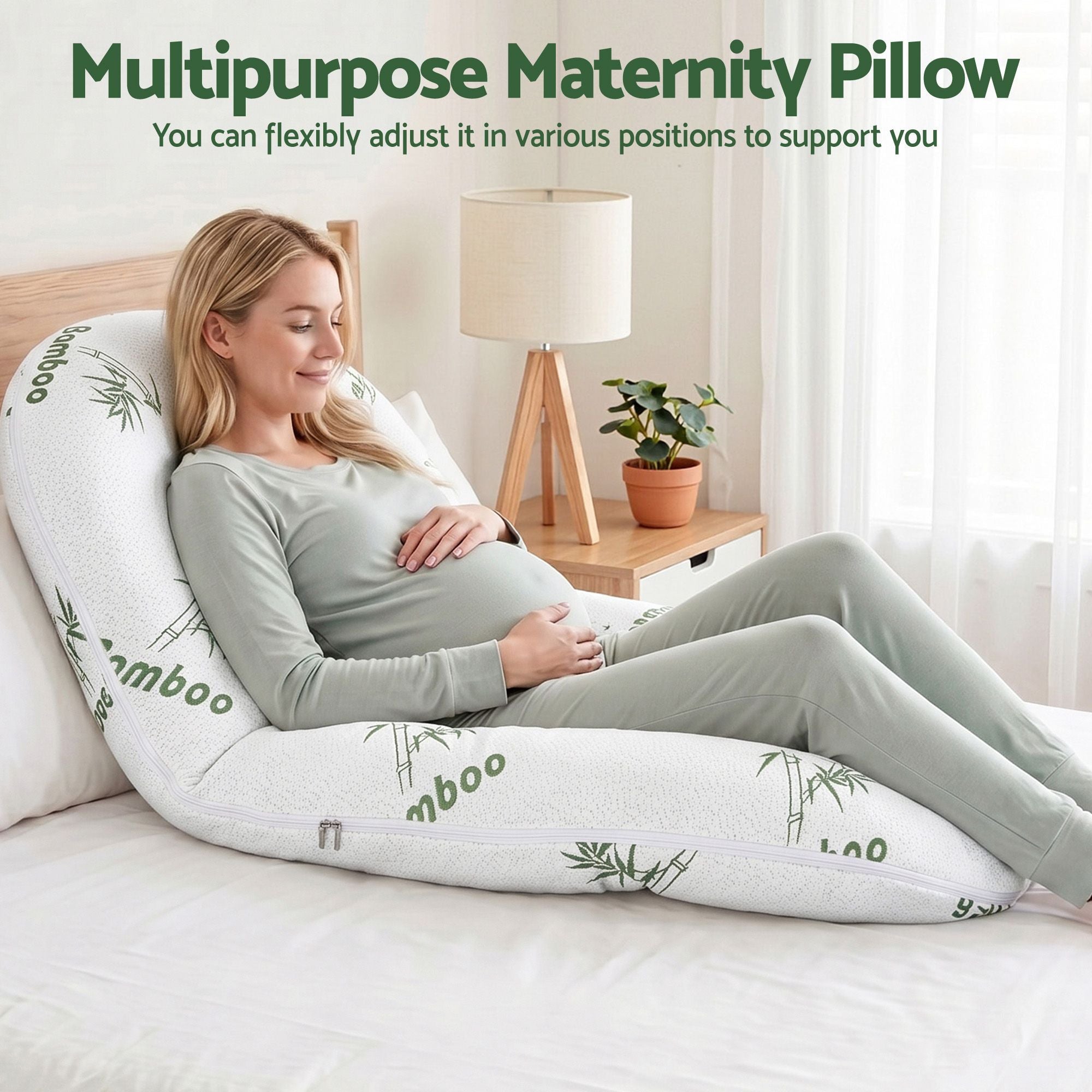 Giselle Bedding Pregnancy Pillow for Side Sleepers C-Shaped Body Pillow with