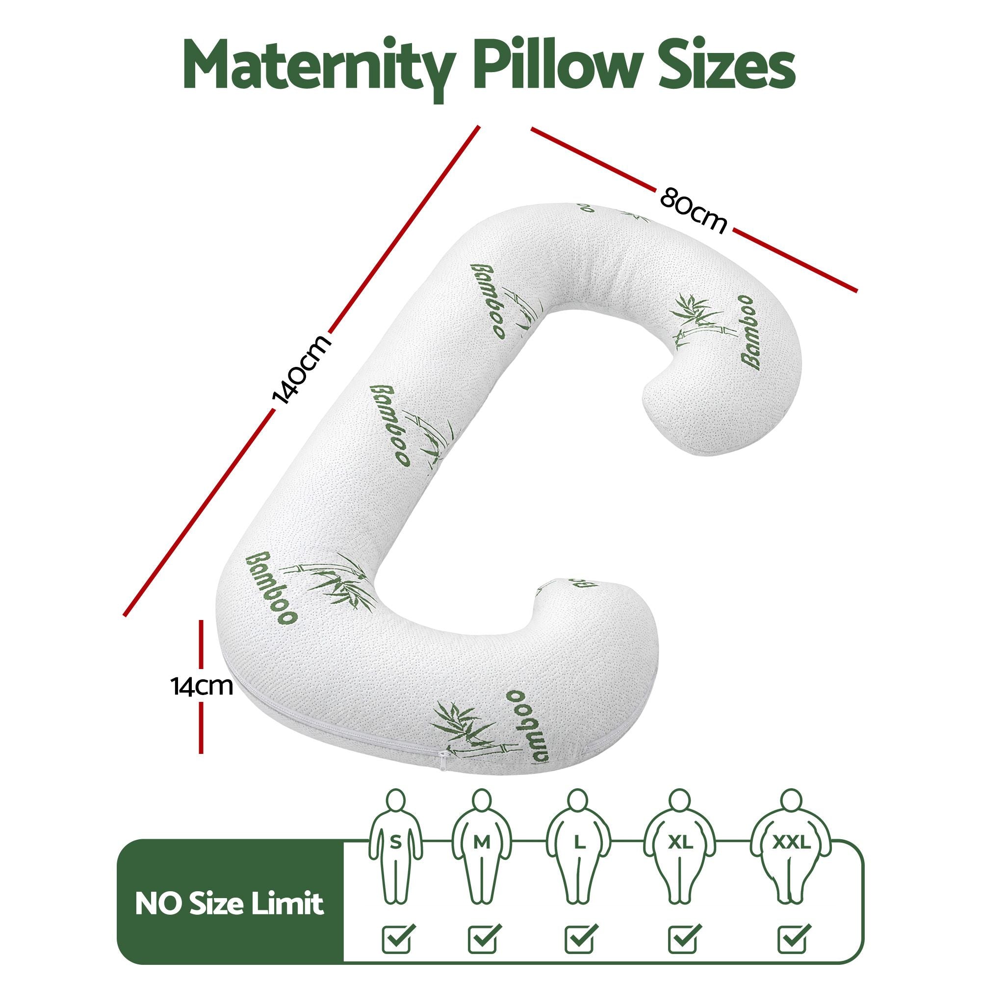 Giselle Bedding Pregnancy Pillow for Side Sleepers C-Shaped Body Pillow with