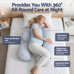 Giselle Bedding Cooling Pregnancy Pillow Adjustable Maternity Pillow for