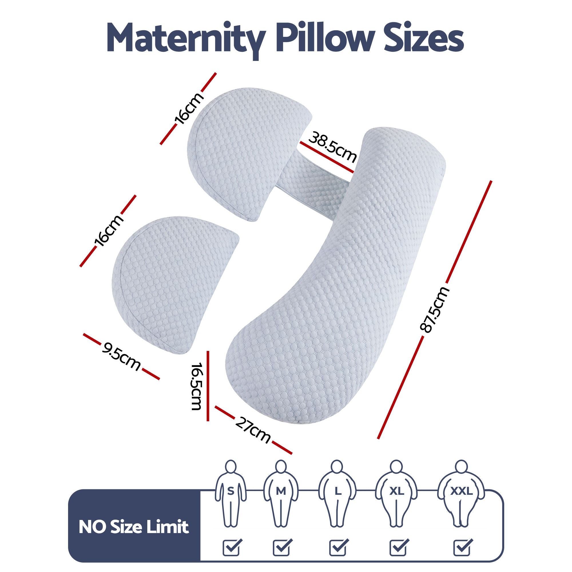 Giselle Bedding Cooling Pregnancy Pillow Adjustable Maternity Pillow for