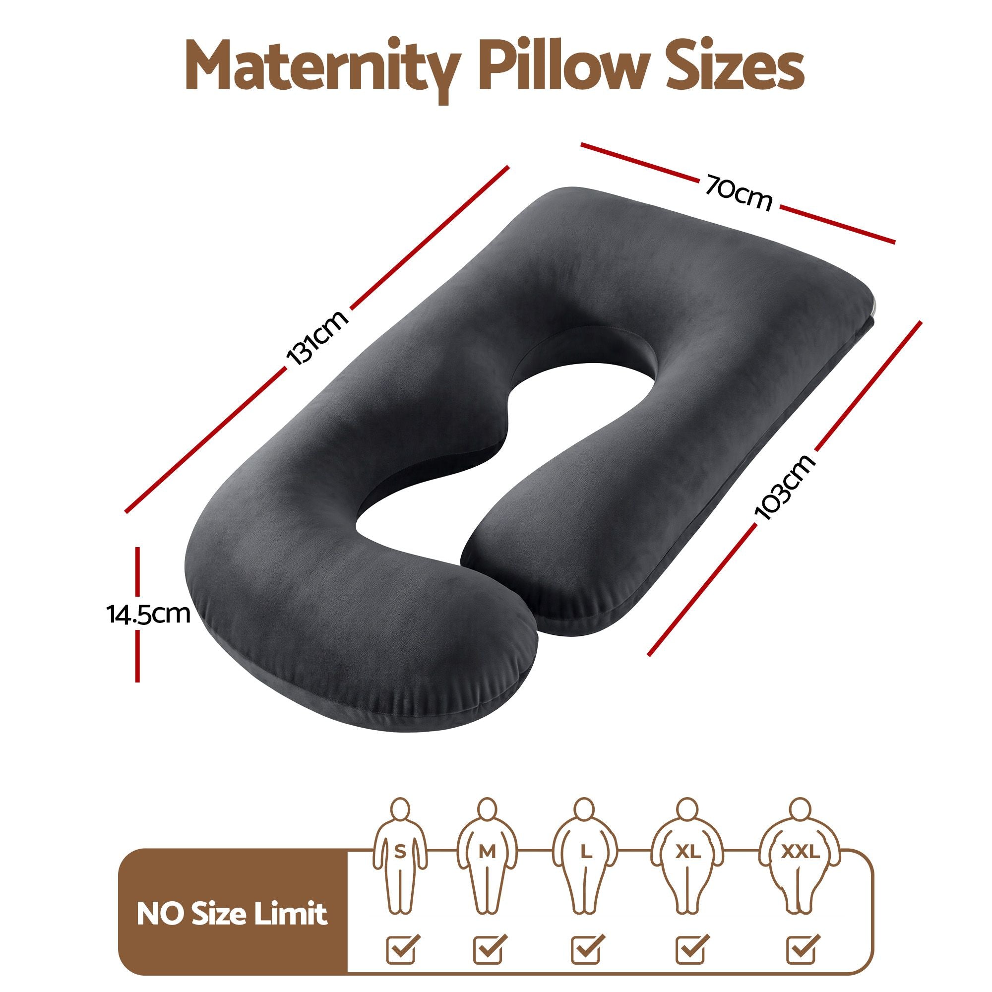Giselle Bedding Pregnancy Pillow G-Shaped Full Body Pillow for Back and Belly