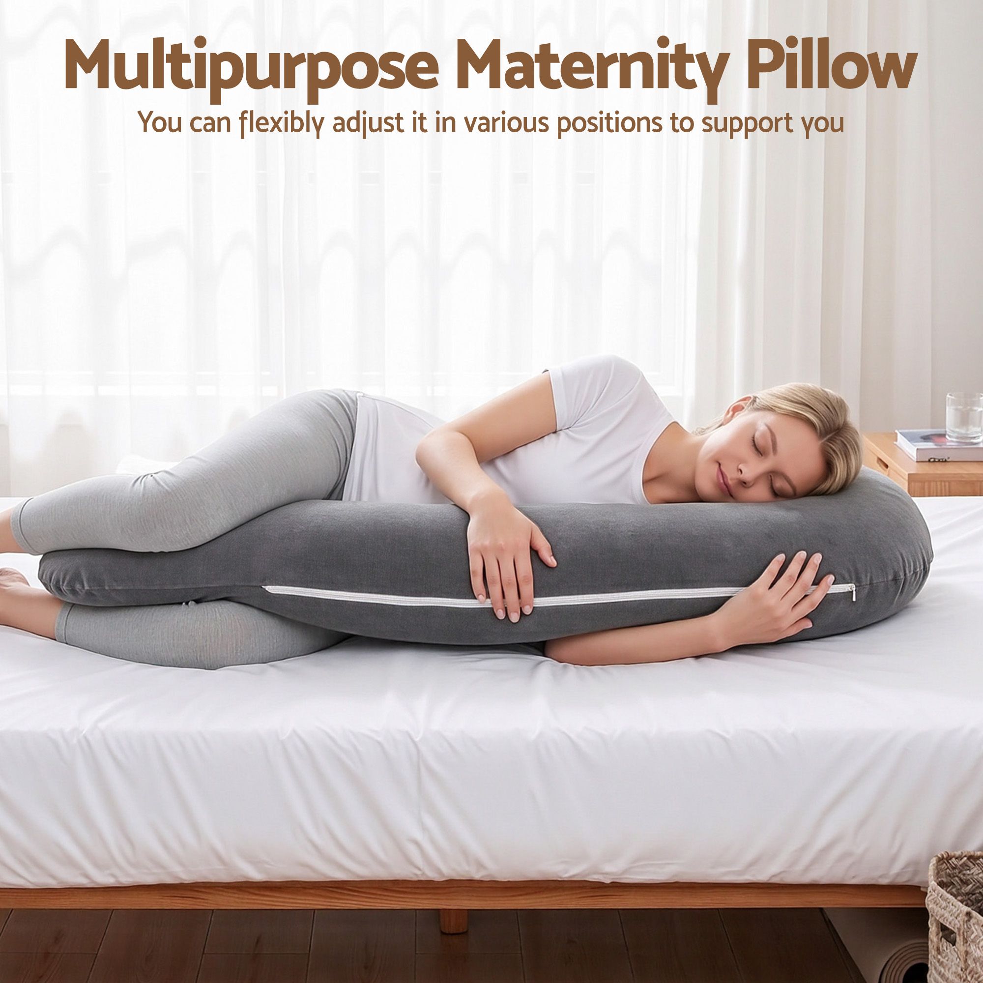 Giselle Bedding Pregnancy Pillow for Side Sleeping L-Shaped Maternity Body