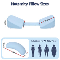 Giselle Bedding Memory Foam Pregnancy Pillow Adjustable with Concave Curve