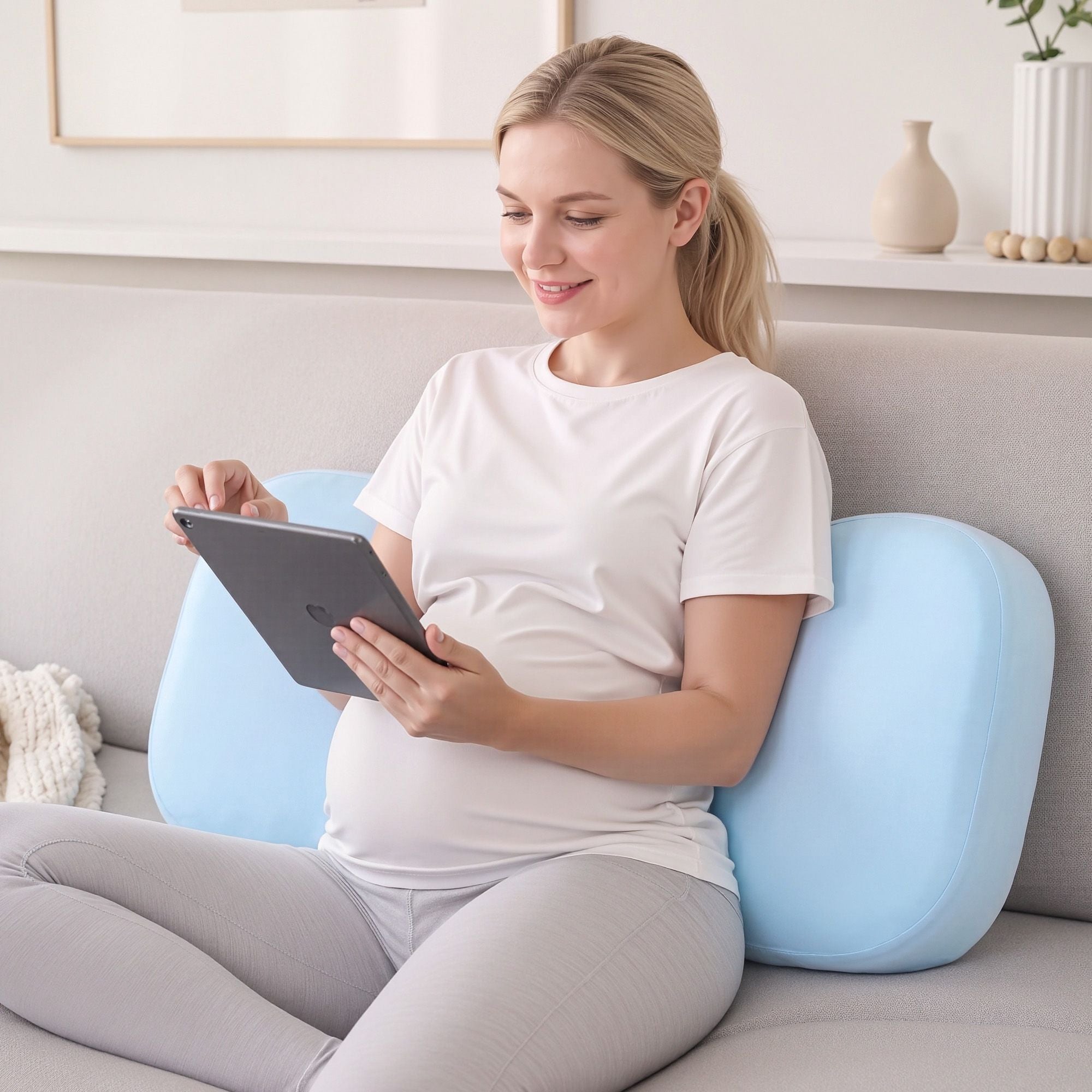 Giselle Bedding Memory Foam Pregnancy Pillow Adjustable with Concave Curve