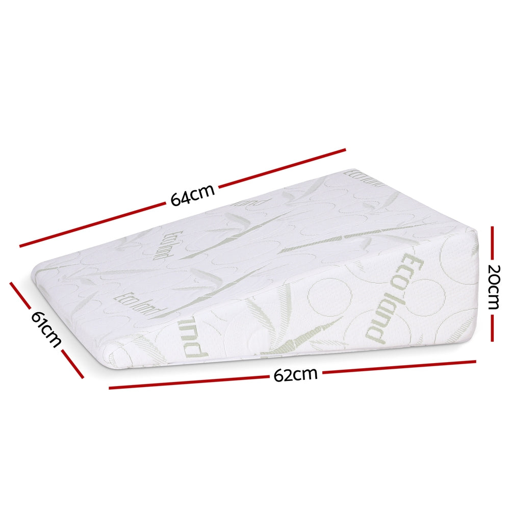 Giselle Bedding Wedge Pillow Gel Memory Foam Ergonomic Support Bamboo Cover - Free Delivery