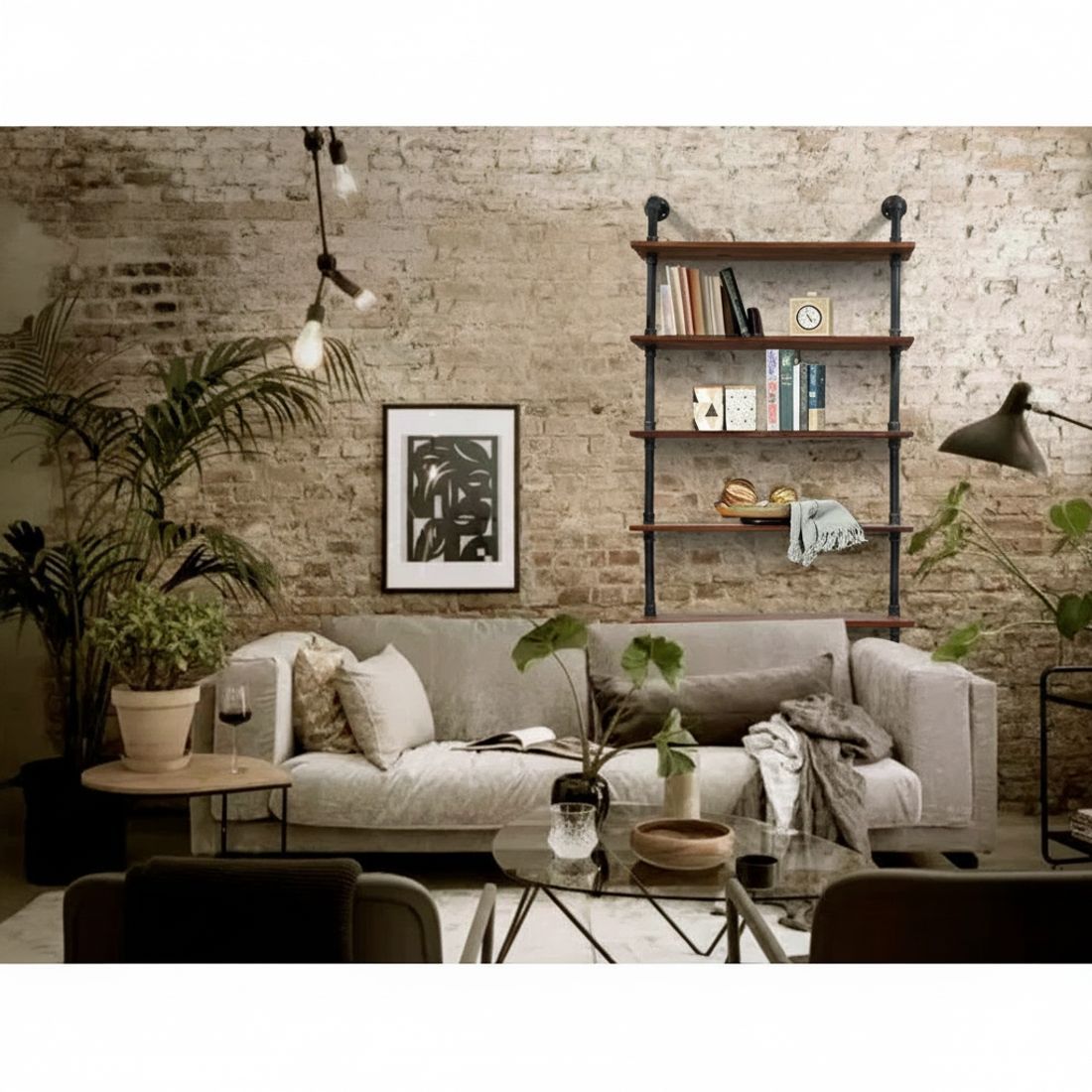 Artiss Floating DIY Pipe Shelf 6 Tiers - IRA