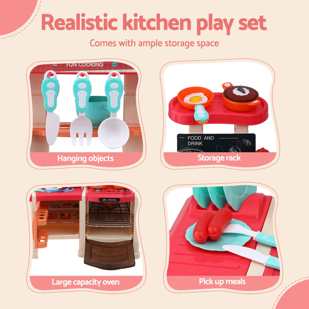 Keezi Kids Kitchen Pretend Play Set Cooking Free Delivery
